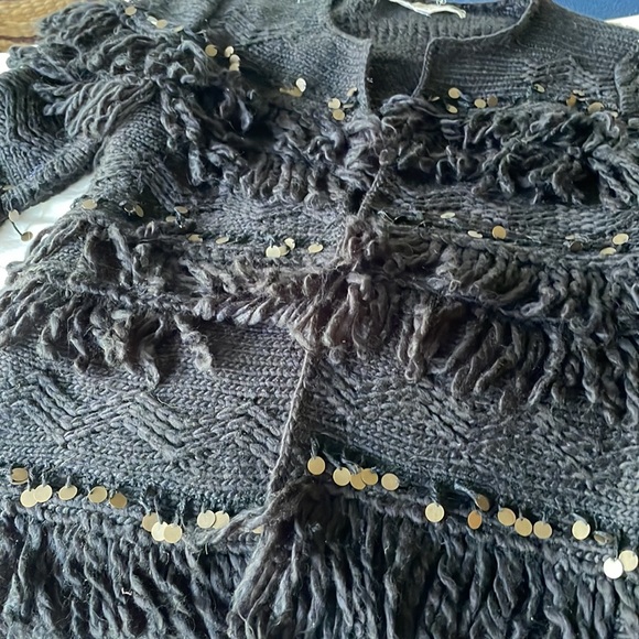 Jens pirate bootie fringe coat/cardigan in black - Picture 4 of 15